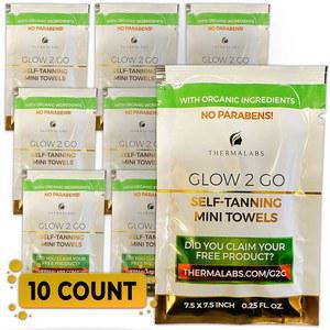 셀프 태닝 타월 10종 세트, 클래식 페어에서 미디엄 페이크 타월, 얼굴과 반신용 선리스 솔루션. 전문가용 스트릭 프리