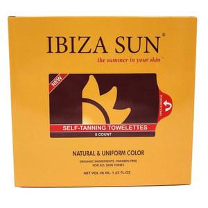 이비자 선 셀프 태닝 물티슈 - 얼굴과 몸을 위한 및 탄 토블렛 스트릭 프리, 무취, 퀵 드라이, 내추럴 글로우 8개입