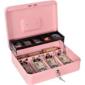 안심 핑크 미니 휴대용 비밀 현금 돈통 저금통 열쇠형 금고 사무용 표지갑