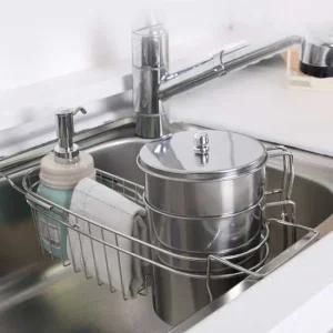 스텐 쓰레기통 음식물통 씽크대 포함 가정용 거치랙 씽크대쓰레기통