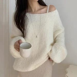 [코코블랑] 너츠 헤어리 루즈핏 니트