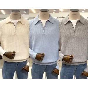 갤러리아 [기획특가]에디션 남성 겨울 조직 하프 집업 카라넥 니트 NNF4ET1635