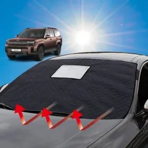 싼타페MX5 차량 앞유리 커버 덮개 햇빛가리개 성에방지커버 앞창가리개 사계절용 자외선차단 블랙박스