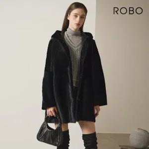 로보 [론칭가 129만원] 스페인 라도마社 리버시블 후드 하프 무스탕 319481Moony