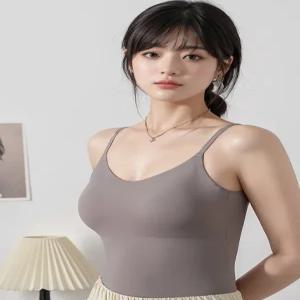 심플 데일리 여성 슬링 끈나시 캡나시 일체형 노와이어 런닝 캐미솔 브라탑 브라렛