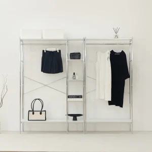 어반크롬 슬림 미니 화이트 실버 행거 미드센츄리 드레스룸 원룸 자취 낮은 시스템행거