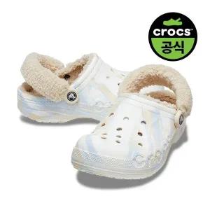 [크록스]{매장정품} 크록스 CROCS 정상가 94,900원공식 성인 바야 라인드털 퍼즈 스트랩 마블 WHM 23FUCL