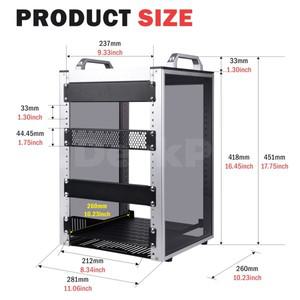 DeskPi RackMate T1-Plus 랙마운트, 네트워크, 서버, 오디오 및 비디오 장비용 10인치 8U 캐비닛