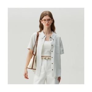 여성용 스트라이프 아웃포켓 반팔셔츠