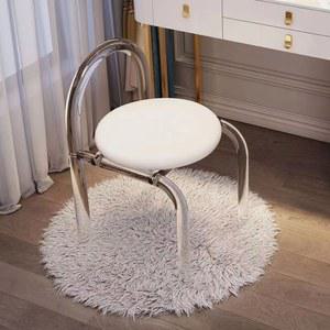 화장대의자 투명 인테리어 화이트 벨벳 다이닝 모던 심플