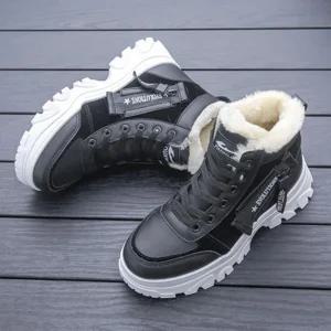 여성 하이탑 털 운동화 겨울 보온 방한 키높이 통굽 캐주얼 털신발 스니커즈