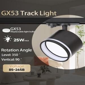트랙 조명 GX53 LED 스팟 실내 장식 천장 램프 85 265V 가정용 레일 주방 거실 침실 스포트라이트