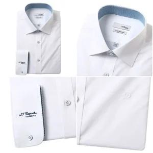 [갤러리아] 듀퐁셔츠 균일 카라 배색  슬림 긴팔 와이셔츠(SE5SM22LS926SWH)