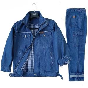 청작업복 남성 용접복 남자 상의 순면 데님 한벌 세트