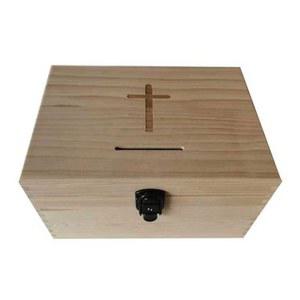 기독교 헌금함 소형 상품 십자가 덮개형 장례예배당 기본 헌금통 나무 모금함