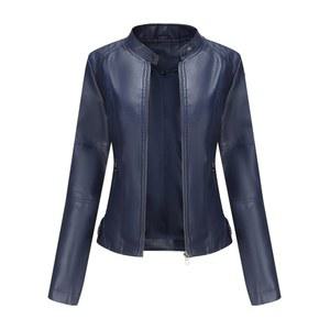 친애하는 모델 가짜 가죽 재킷 여성 폭격기 벨트 모터사이클