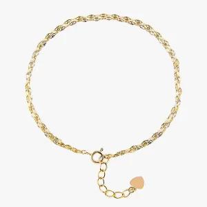 [엘렌쥬얼리]14K 아몬드스타 두줄 체인 금 팔찌