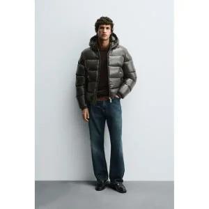 [국내배송] 자라 100% 페더 워터프루프 패딩 점퍼 - 다크 카키 3411/510/507 1801603