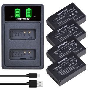 Batmax LP-E12 Bateria 배터리 + Canon EOS M50 M100100D Kiss X7 Rebel SL1용  C 포트가 있는  LED USB 듀