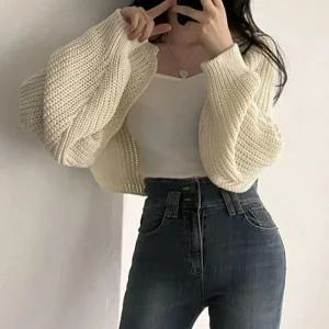 봄 니트볼레로가디건 데일리아우터 가을 크롭가디건 패션가디건 캐주얼 3컬러