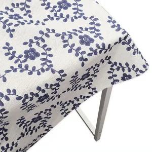 식탁테이블커버 파란꽃 린넨 테이블보 중커버 4인보 북유럽보 식탁보 테이블천 4인용보 방수 방수보