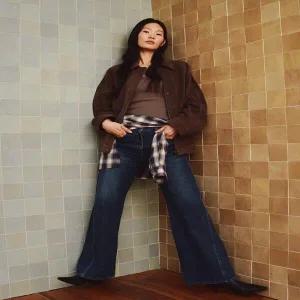 [CC콜렉트] C253PSA401_사선 절개 와이드 데님 팬츠