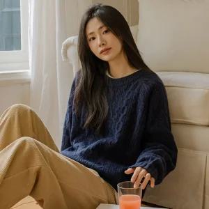 앤드 꽈배기 소프트니트(라운드/브이넥)