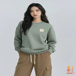 [플로우랩][플로우랩] 곰돌이 패치 기모 맨투맨 티셔츠_FLTS021W25