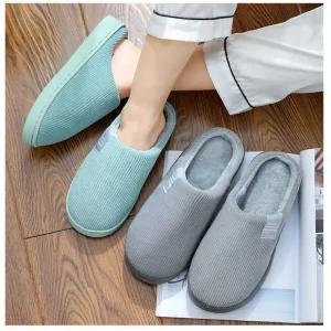 코듀로이 털슬리퍼 방한 털실내화 여성 남성 사무실 실내 거실화