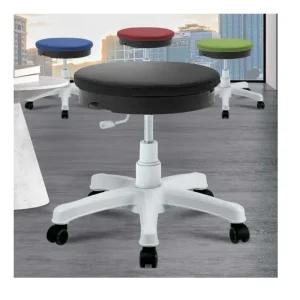 화이트 원형 스툴 바퀴 병원 진료용 보조 회전형 이동식 높이조절 둥근