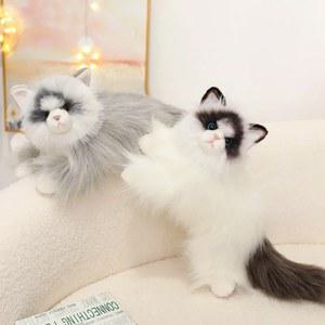 귀여운 장식 인형 동물 침실 인테리어 봉제 사실적인 고양이 거실 선물 진짜같은 카페