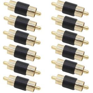 AIMHDUTY RCA 남성 대 커플러 12팩, 포노, 스피커, 케이블, 앰프 연결용 골드 도금 어댑터 커넥터