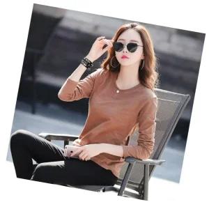 여자 긴팔티 티셔츠 티 여성 긴팔 무지 라운드넥 가을티 데일리 무지티