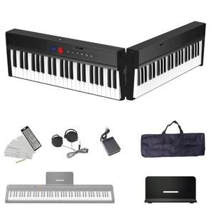 접이식 피아노 키보드 88 휴대용 전기 반가중치 디지털 헤드폰 지속 페달 음악 휴식 케이스 강화된 사운드