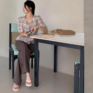 [다잇템] 여성 무지컬러 넓은 미니멀리즘 핀턱 고무줄 코튼 바지_23411033_588872