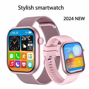 여성용 스마트 워치 전화 커스텀 다이얼 워치, GTS4 방수 블루투스 음악 시계, 풀 터치 팔찌 시계 2024