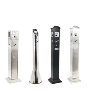 대형 실외용 스탠드 야외 배너 물통형 재털이 스틸 호텔