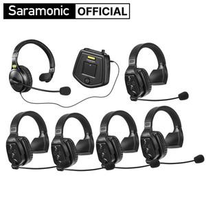 Saramonic Witalk WT6S 전이중 무선 인터콤 통신 헤드셋 시스템  드론 촬영  TV 영화 제작 팀워크
