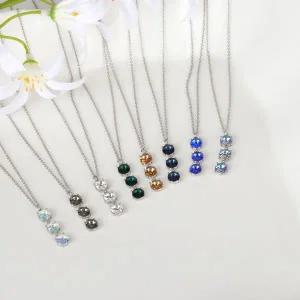 시후주얼리 6mm오스트리아산 스왈 드롭 목걸이 EC460N 파라이바목걸이