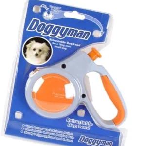 리드줄 자동줄 5m 20kg이하 중형견용 오렌지 줄꼬임방지 안전 운동