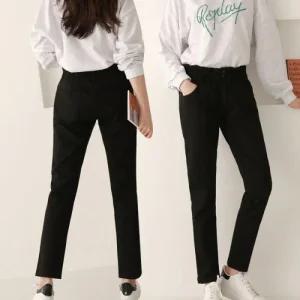 ONM 청바지 면바지 일자바지 블랙 배기 심플한 허리