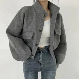 ONM 겨울스타일 숏 크롭 자켓 차이나모직 여성 코트