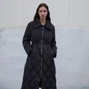 물결퀼팅 와이드카라 롱구스다운 ER4TD905