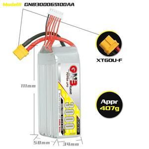 GAONENG GNB 22.2V 6S1P 3000mAh 100C/200C Lipo 배터리 호환용 RC 헬리콥터 FPV 드론 쿼드콥터용 XT60 커