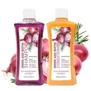 1+1 양파 비오틴 로즈마리 샴푸 컨디셔너 세트 보습 및 부드러운 모발 두피 케어