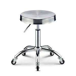 미용실 스텐 의자 회전체어 기본 리프팅 회전의자 블루 페달