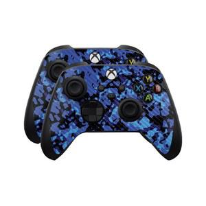 마이크로소프트 Xbox 시리즈 X|S 컨트롤러(2팩)와 호환되는 카본 파이버 스킨 - 블루 모던 카모 - 프리미엄 3M 비닐 보호 랩 데칼 커버 - 쉽게 적용 가능 | 미국에서 제작됨