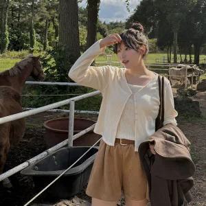 [제작/빅사이즈]이블렛 포인테 펀칭 나시 가디건 SET 제이스타일