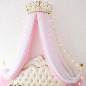 침대 캐노피 커튼 공주 아이방 안방 커텐 프레임 노란 가정용 하우스 공주풍침대