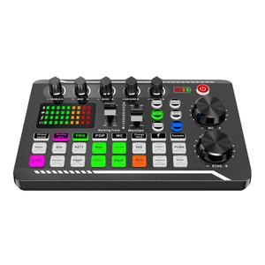 Bluetooth 호환 F998 사운드 카드 PC 라이브 음성 믹스 콘솔 앰프 믹서